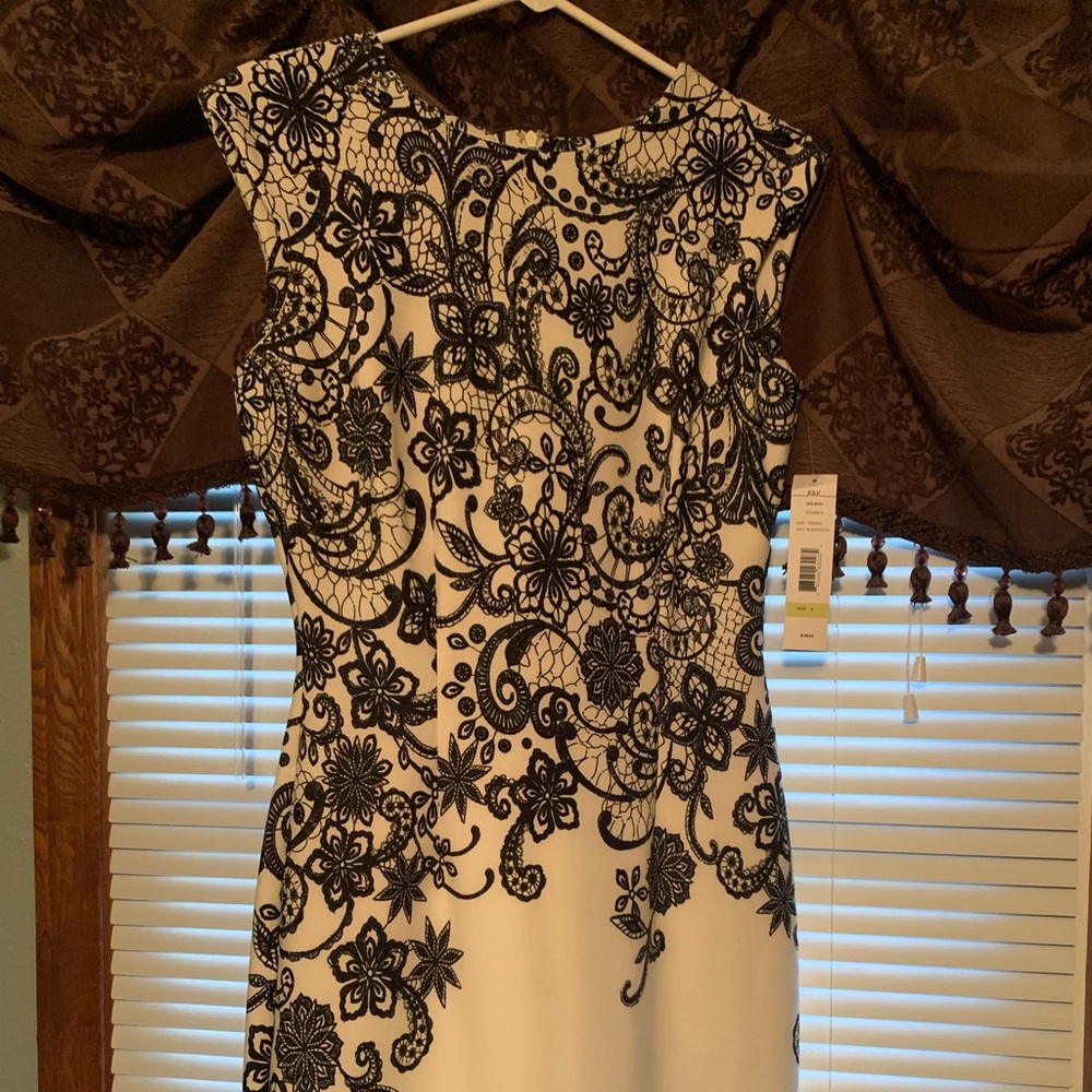 R&K Black/Ivory dress with lace design